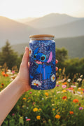16oz Stitch Blue Glitter