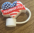 Heart 4th of July Straw Topper