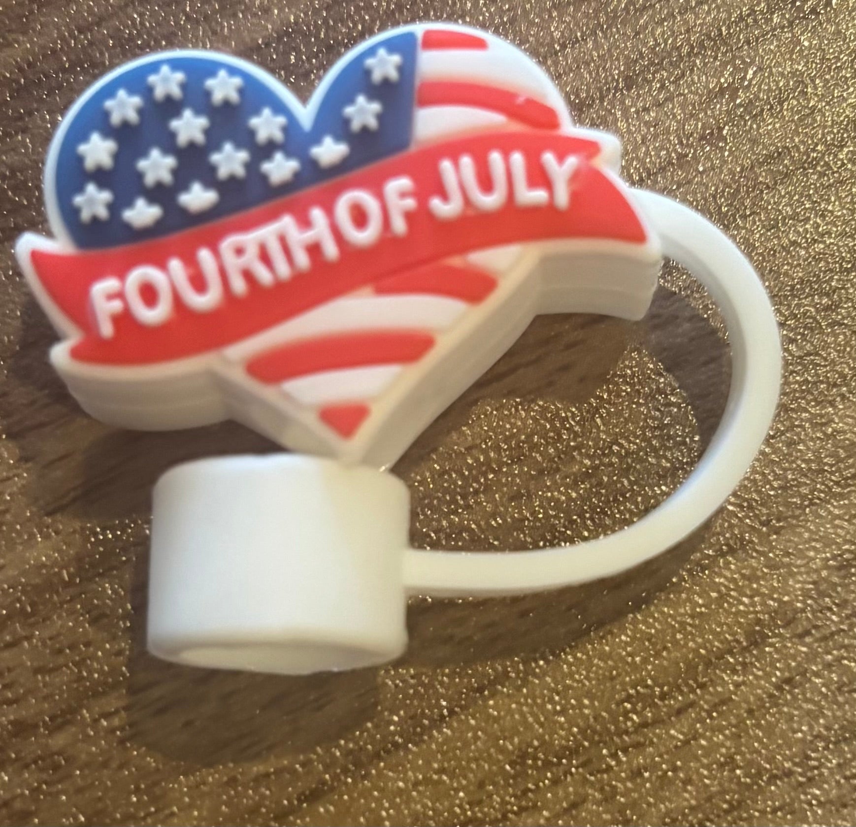 Heart 4th of July Straw Topper