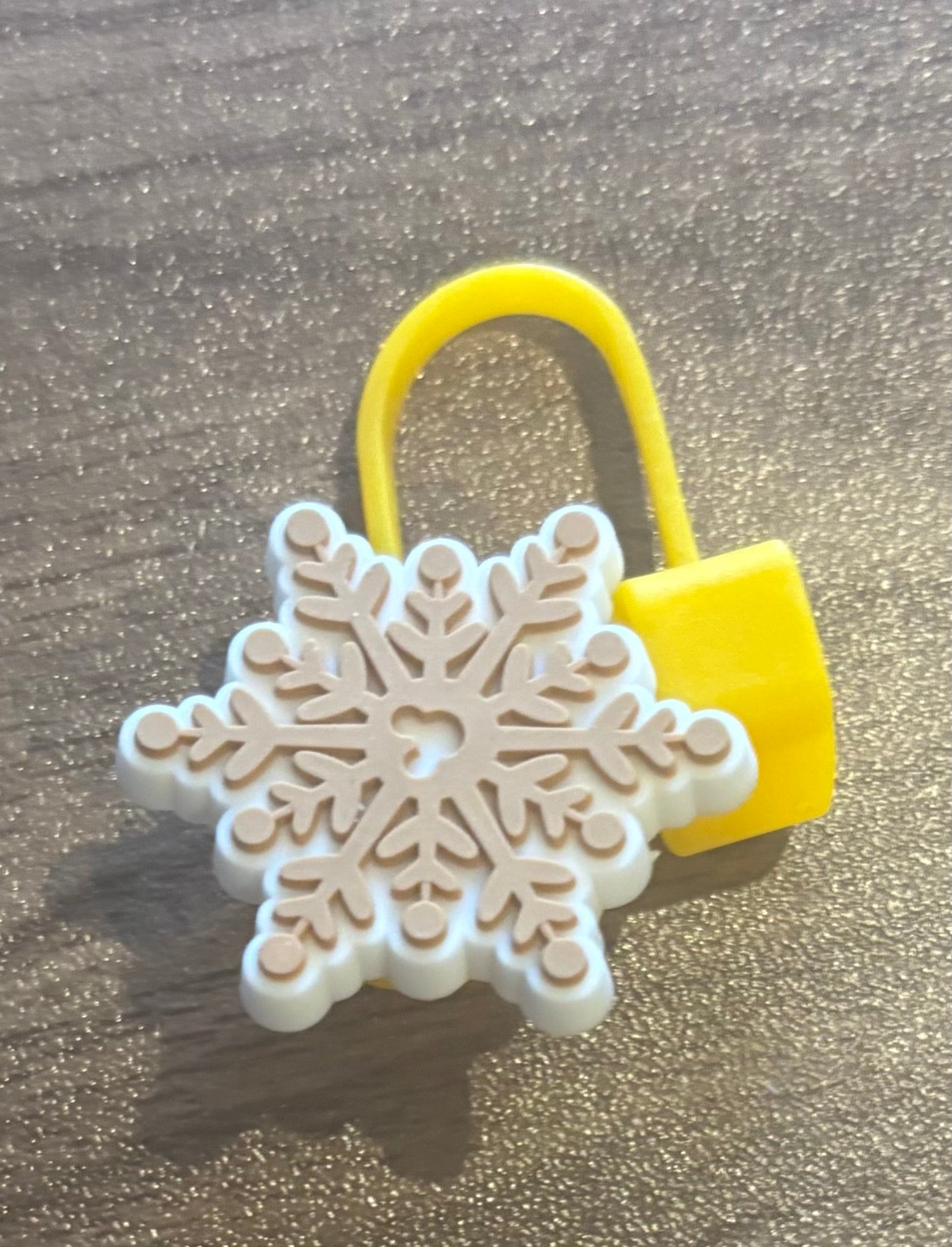 Snowflake Straw Topper White/Yellow